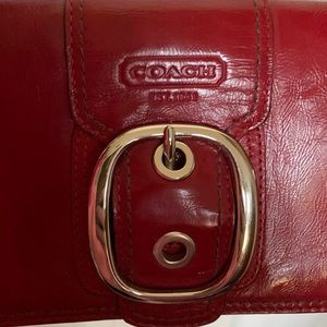 Coach Red Leather Wristlet